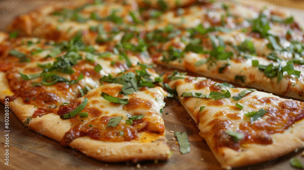 Scrumptious jerk chicken pizza with gooey cheese and fresh green onions, blending italian and jamaican flavors Scrumptious jerk chicken pizza with gooey cheese and fresh green onions, blending italian and jamaican flavors
