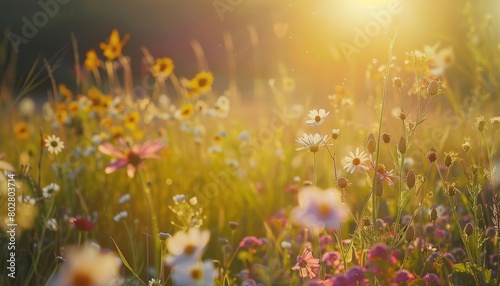 A field of flowers in the morning sun © JK_kyoto