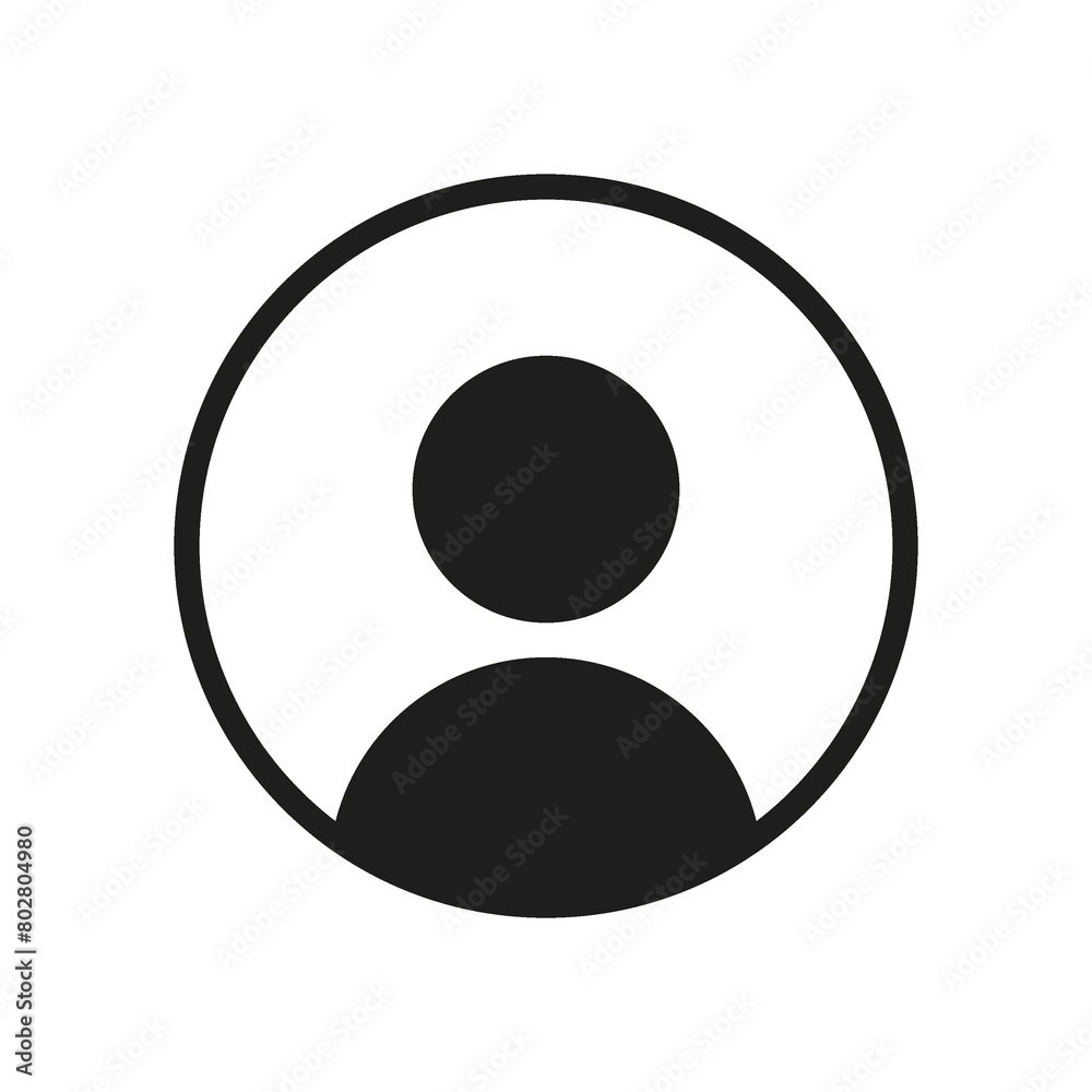 Flat illustration in black color. Avatar, user profile, person icon ...