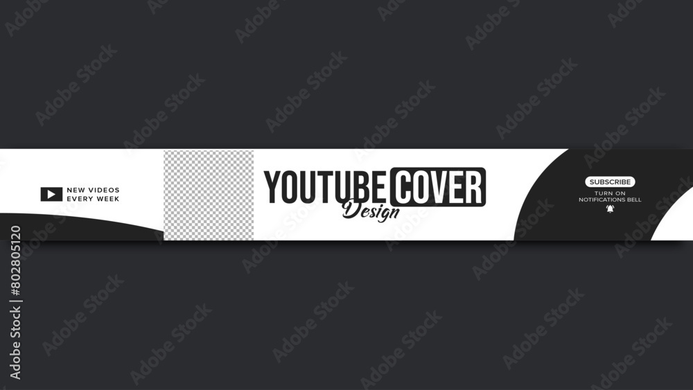 White and Black YouTube Banner cover template Stock Vector | Adobe Stock