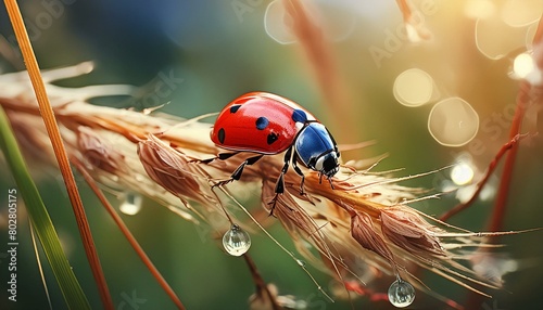 ladybug on a dry flower