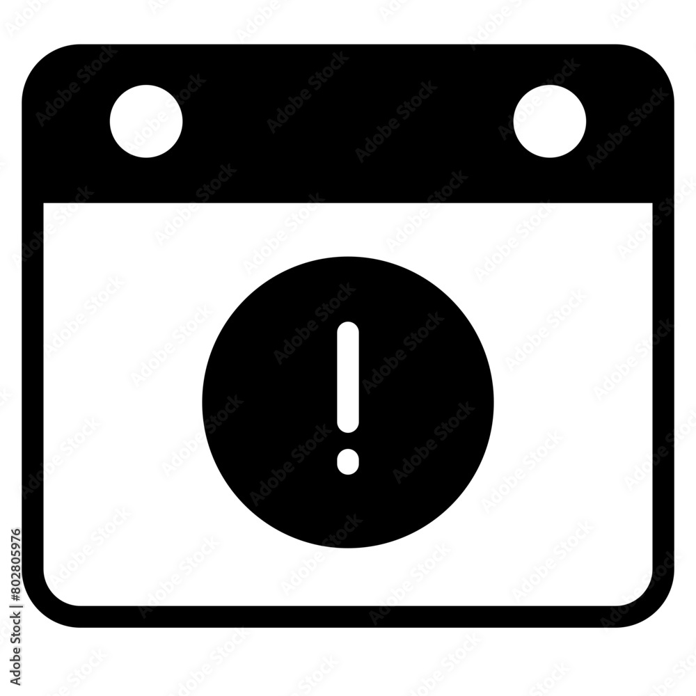 Calendar with exclamation point. Reminder, attention and notification concept Calendar with exclamation point. Reminder, attention and notification concept