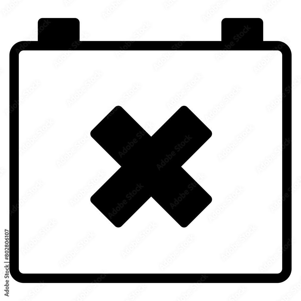 Fototapeta premium Calendar vector icon with cross symbol. Delete event or wrong date. Cancel appointment concept.