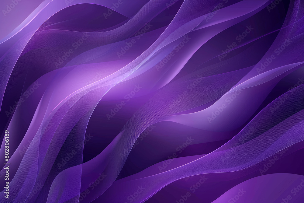 Abstract Purple Background Vector, Smooth Waves & Soft Highlights