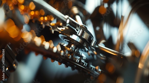 Mechanical linkage motion study, blurred movement, close-up, bright background, dynamic angle 