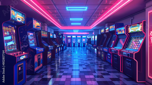Neon Glow Arcade Room