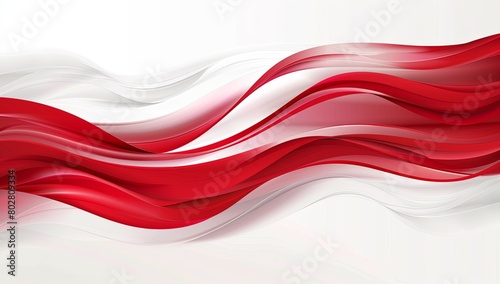 3D abstract white and red delicate wavy background