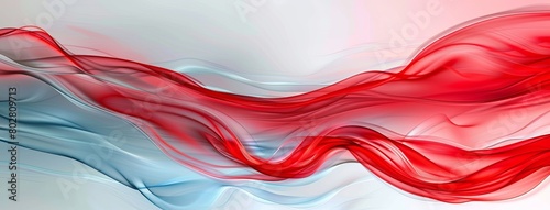 3D abstract white and red delicate wavy background