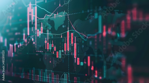 Investing and stock market concept gain and profits with faded candlestick charts.