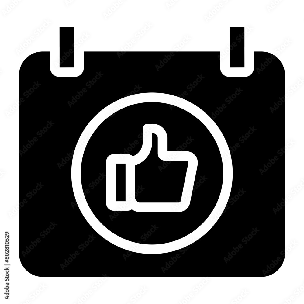 calendar with thumb up icon