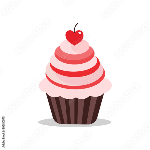 Cupcake icon on transparent background.