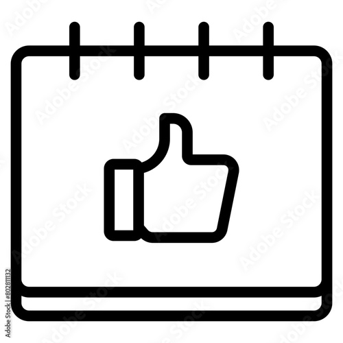 calendar with thumb up icon