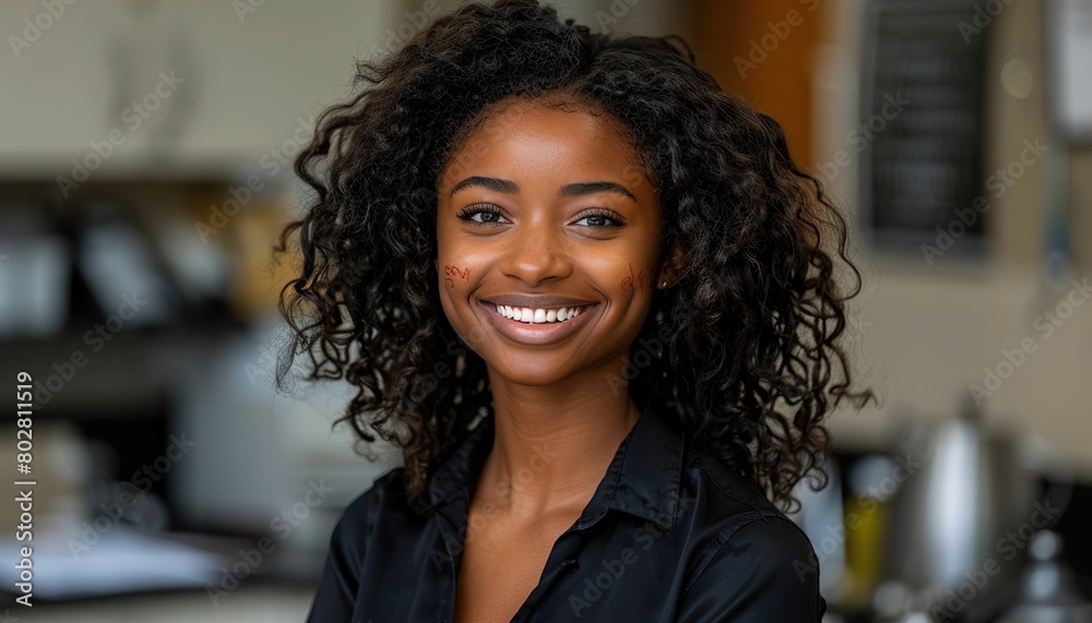 Smiling African American lady t Smiling African American lady t