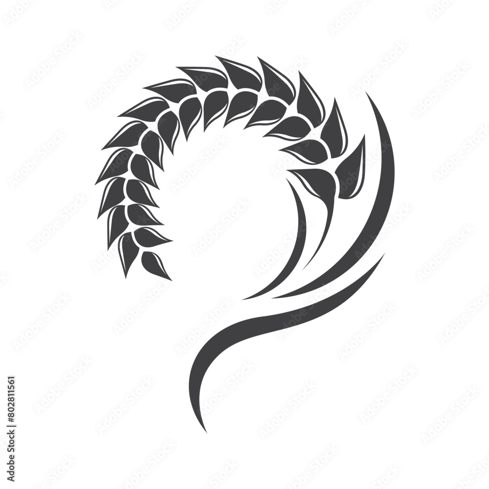 wheat and rice farming logo design wheat and rice farming logo design