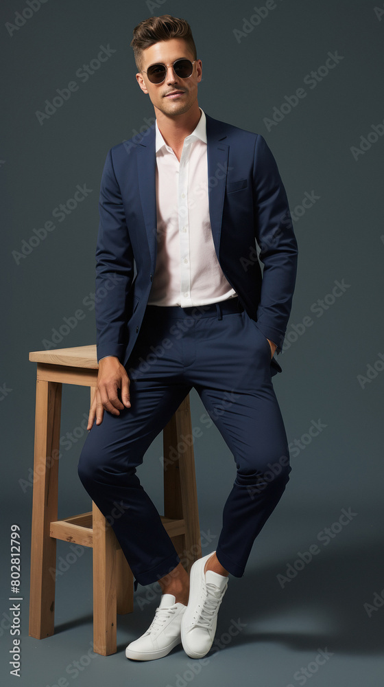 young handsome man in blue suit young handsome man in blue suit