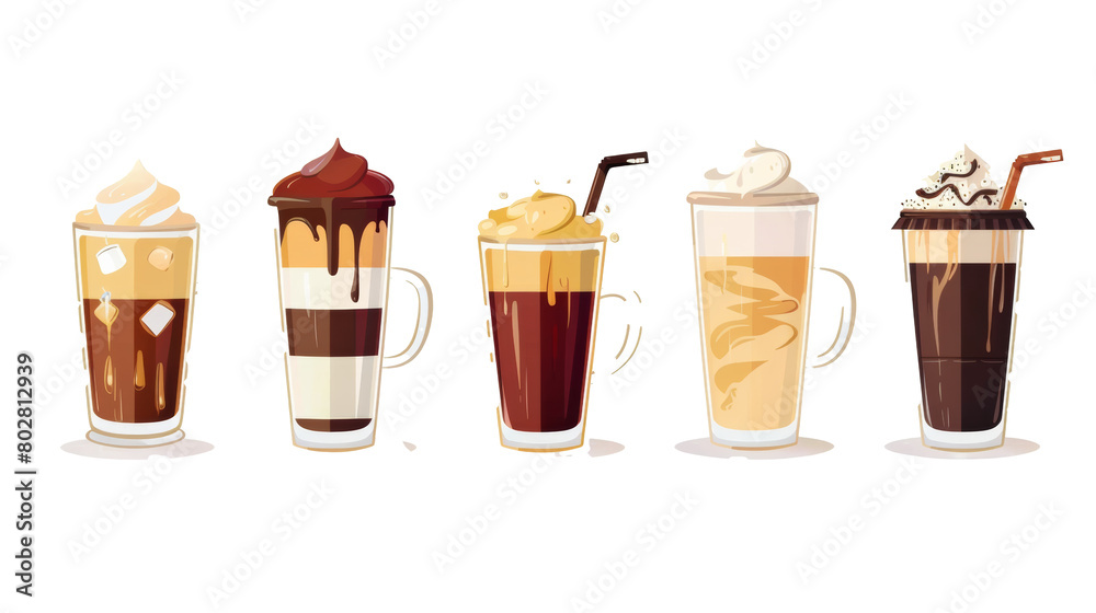 Vector illustration of coffee drinks.