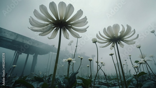 field of white poppies, also called opium. Papaver somniferum



 photo