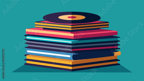 The final product a stack of beautifully pressed vinyl records ready to be shipped out to fans and collectors around the world. Vector illustration