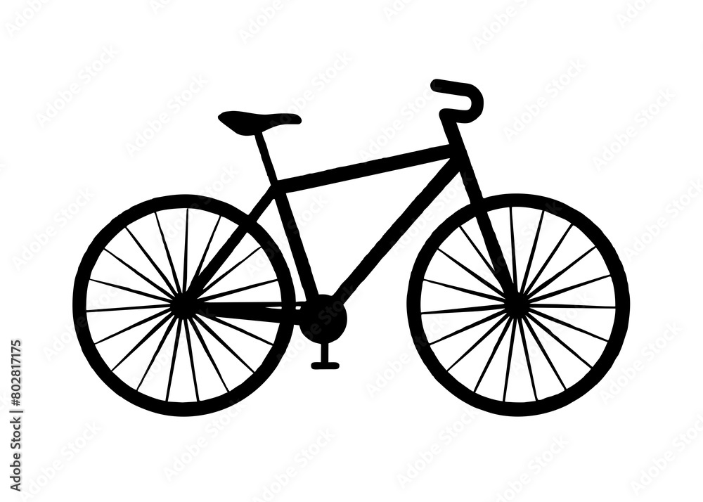 Bicycle vector illustration isolated on a white background. Bicycle silhouette 