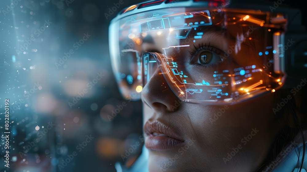 Gear-Adorned Woman's Head Illustration