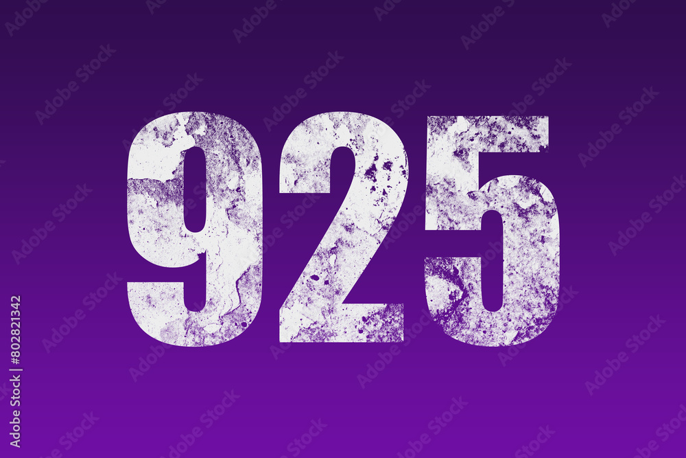 flat white grunge number of 925 on purple background.
flat white grunge number of 925 on purple background.