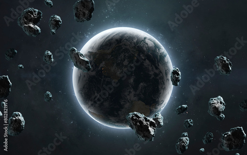 3D illustration of Earth planet. High quality digital space art in 5K - realistic visualization (ID: 802821976)