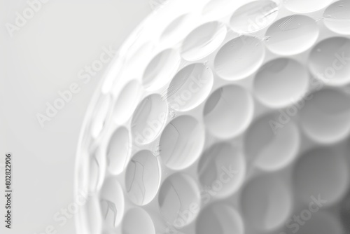 Close-up of a pristine white golf ball, emphasizing the dimpled texture, golfing and sports themes