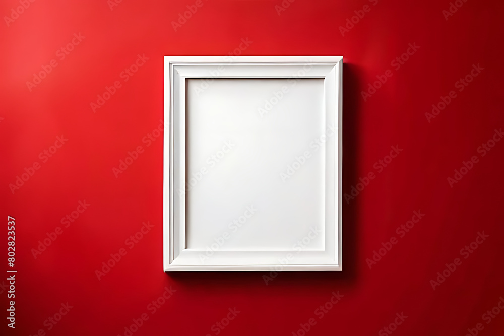 frame on a white wall Generatve Ai frame on a white wall Generatve Ai