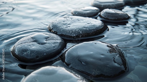 Smooth Stones and Water. Spa Wellness background.