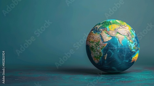 Earth globe with continents and oceans
