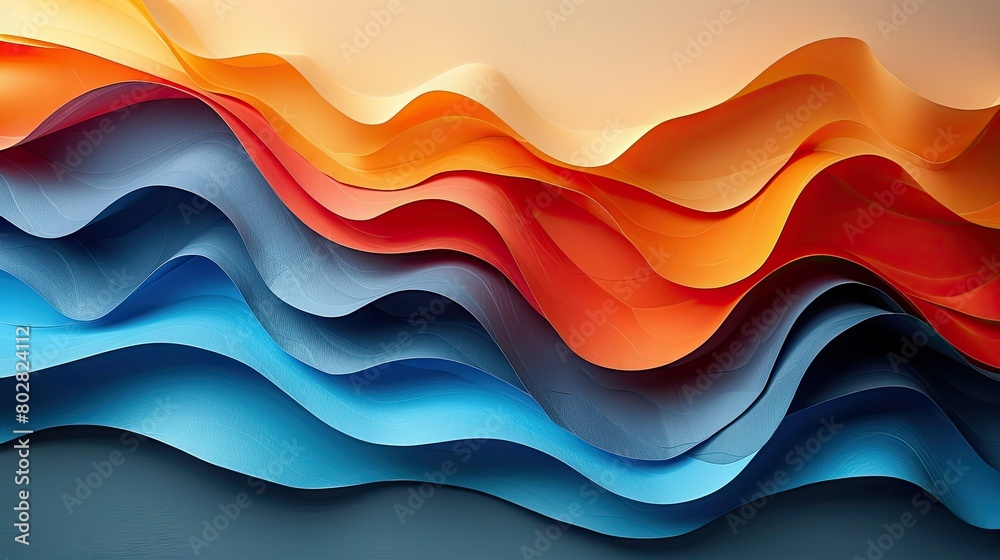 Colorful wavy background with paper cut style Colorful wavy background with paper cut style