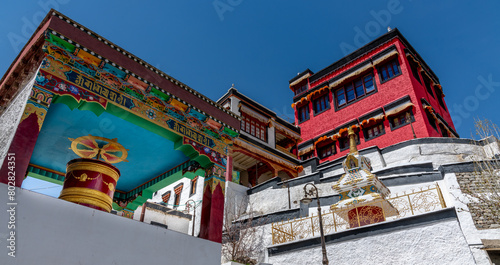Landmark Thiksey Buddhist Monastery in the Ladakh region of northern India photo