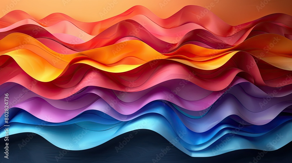 Colorful wavy background with paper cut style Colorful wavy background with paper cut style