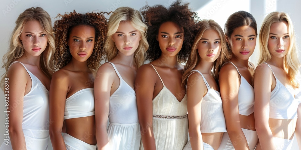 Fototapeta premium A group of attractive, young women enjoying a glamorous party, exuding style and sensuality.