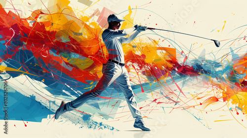 illustration of golfer