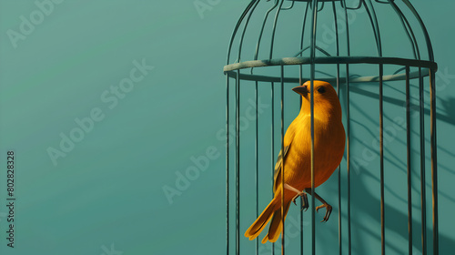 Illustration of a caged bird to represent feeling trapped.


 photo