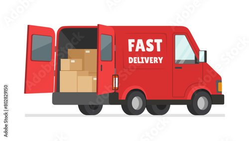 delivery truck filled with package