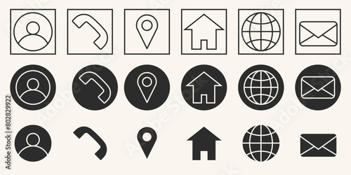 business icon logo popular vector set.
