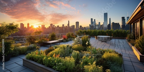 Golden Cityscape: Sunset Illuminates the Skyline, Creating a Breathtaking View
