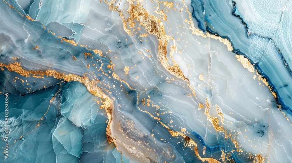 Serene Blue and White Marble Texture with Gold Veins Serene Blue and White Marble Texture with Gold Veins