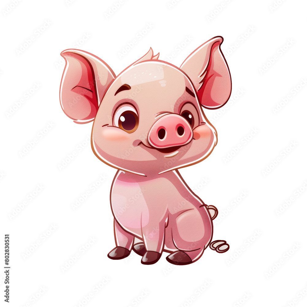 Vector illustration of a piglet cartoon. Vector illustration of a piglet cartoon.