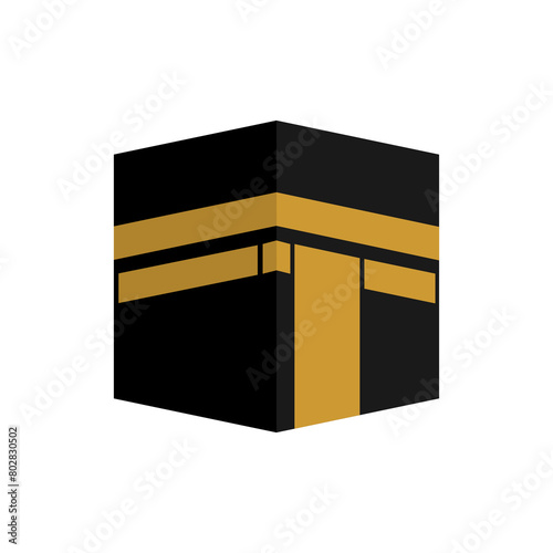 Kaaba Icon - Flat Icon - Editable Vector : Suitable for Islamic Theme and Other Graphic Related Assets.	
