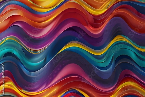 Seamless abstract color wallpaper. Wavy fluid pattern Generative AI 