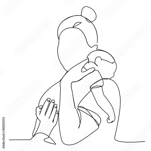 mom with baby in her arms