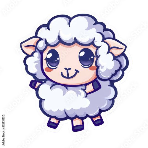 Vector illustration of a sheep cartoon.