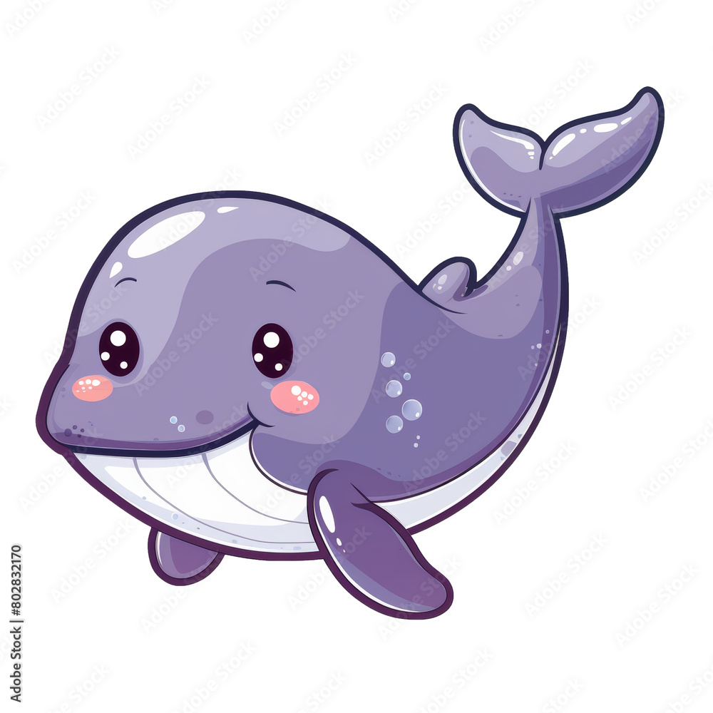 Vector illustration of a whale cartoon.
