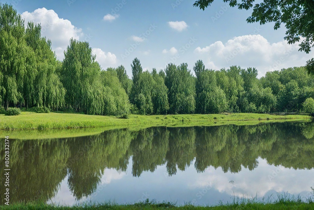 Fototapeta premium landscape with lake