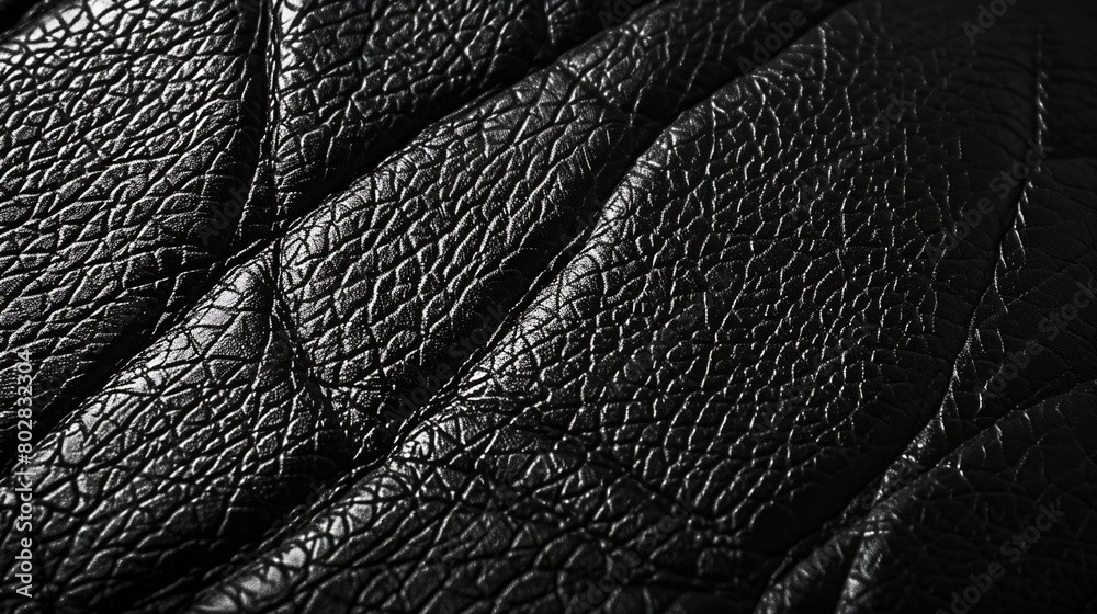 Fototapeta premium Black leather texture background
