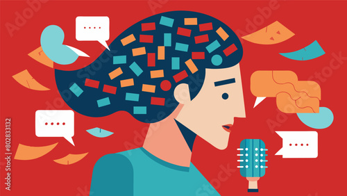 A spoken word performance with disjointed and repetitive phrases capturing the fragmented thoughts and speech patterns often experienced during.