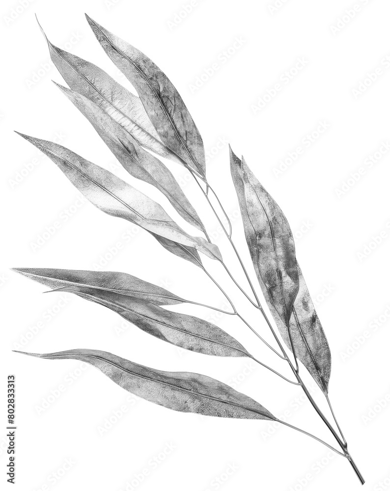 Silver eucalyptus twig with long leaves